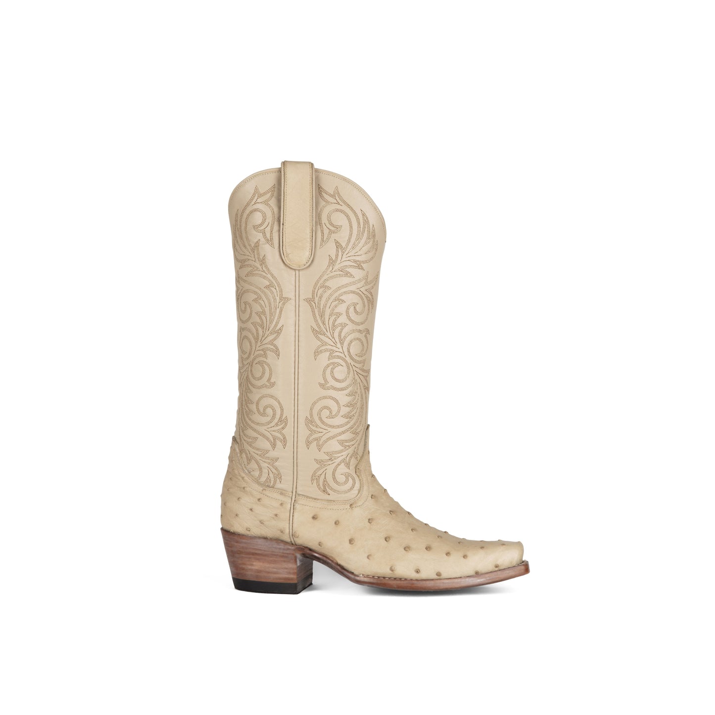 Nora Full Quill Ostrich - Cutter Toe - Bone